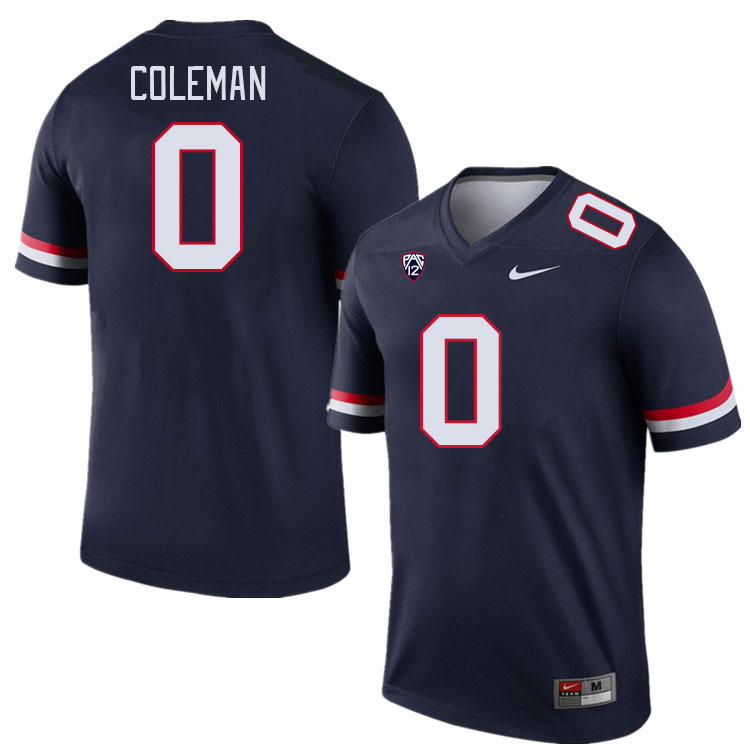 Men #3 Jonah Coleman Arizona Wildcats College Football Jerseys Stitched-Navy - Click Image to Close